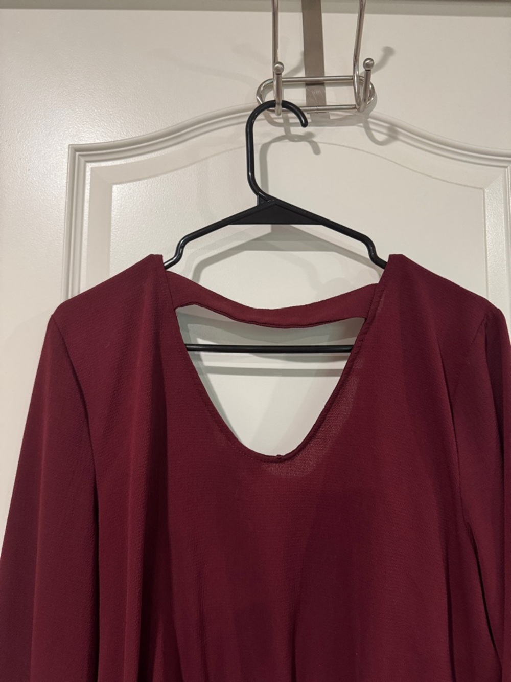 Rue21 Burgundy Embroidered V-Neck Tie-Front Blouse / AA20 - Picture 6 of 6